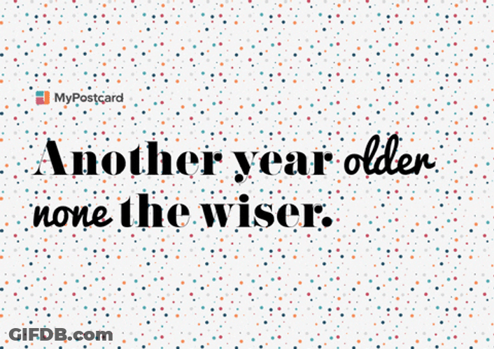 Happy Birthday Old Man Postcard GIF