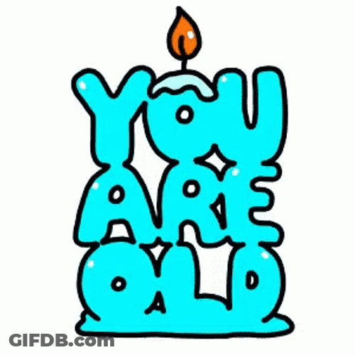 Happy Birthday Old Man Text Cake GIF