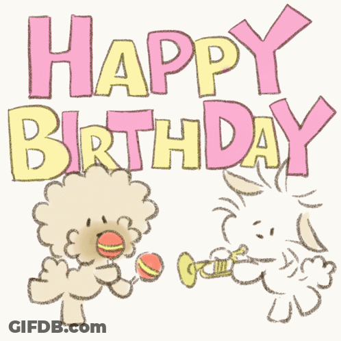 Happy Birthday Rabbit Playing Trumpet GIF