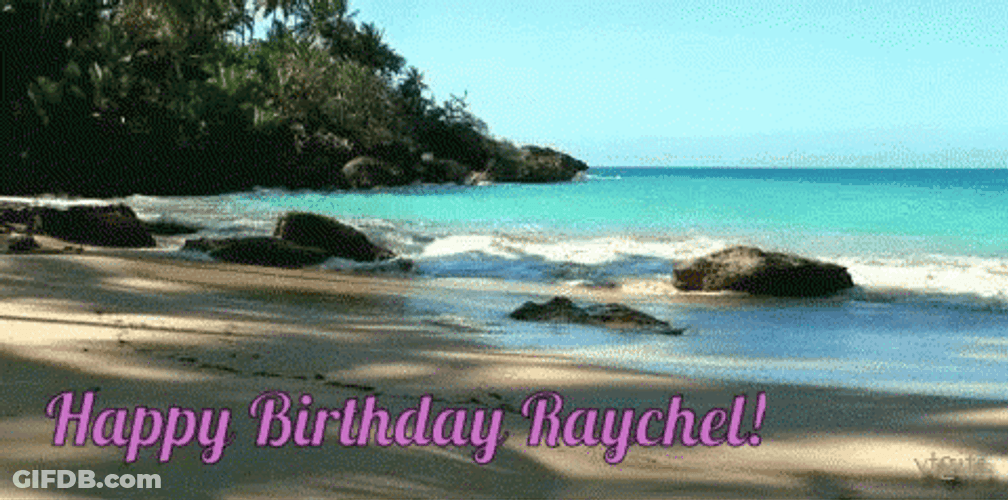 Happy Birthday Raychel In The Beach GIF