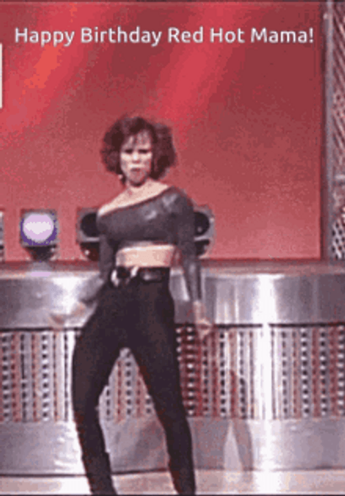 Happy Birthday Red Hot Mom Dancing Woman GIF