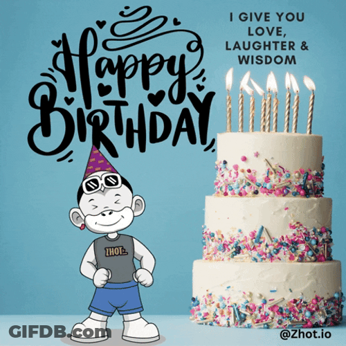 Happy Birthday Religious Cartoon Cake Celebration GIF