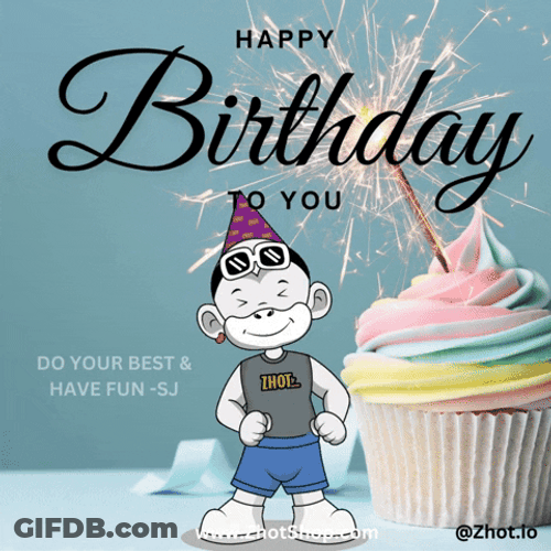 Happy Birthday Religious Zhot And Cupcake GIF