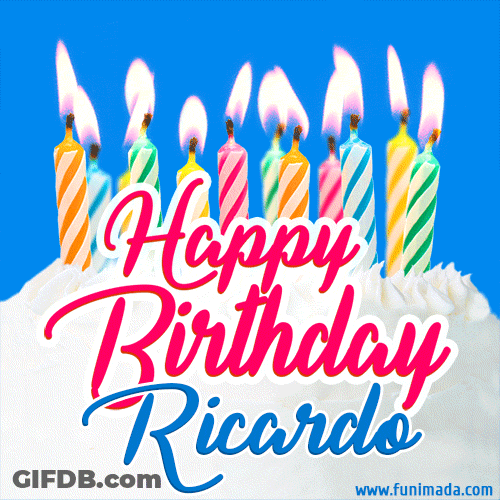 Happy Birthday Ricardo Candles GIF