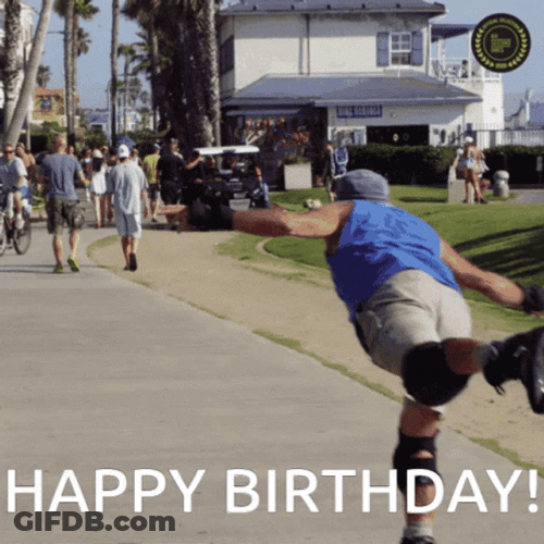 Happy Birthday Roller Skating Tricks GIF