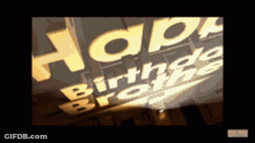 Happy Birthday Sign In Yellow GIF