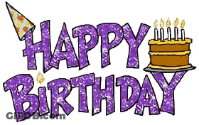 Happy Birthday Sign With Birthday Cake And Candles GIF