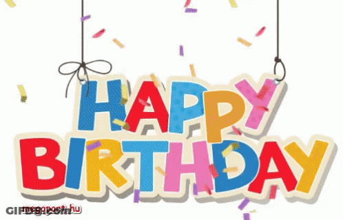 Happy Birthday Sign With Confetti GIF