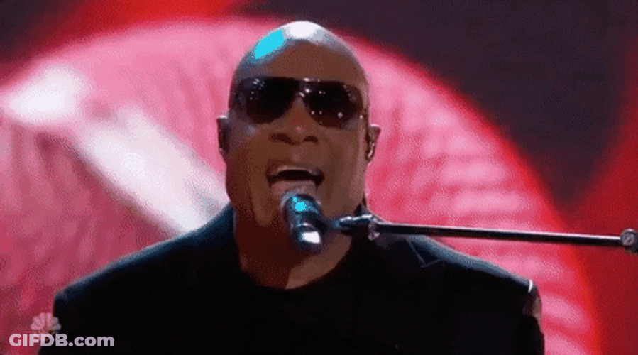 Happy Birthday Singing Front View Stevie Wonder GIF