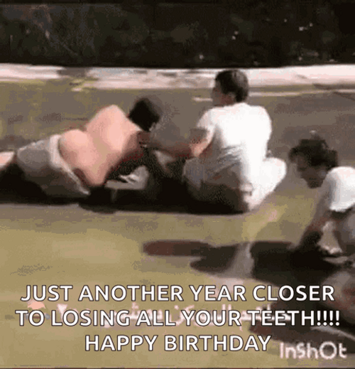 Happy Birthday Sister Funny Meme Guy Less Teeth GIF