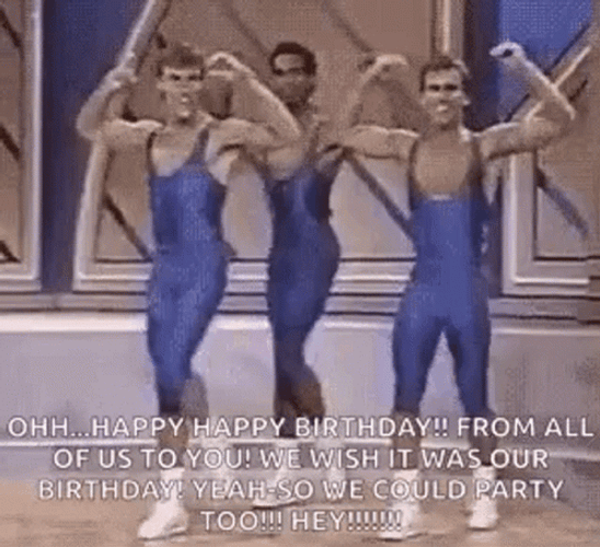 Happy Birthday Sister Funny Meme Guys Synchronized Dancing GIF