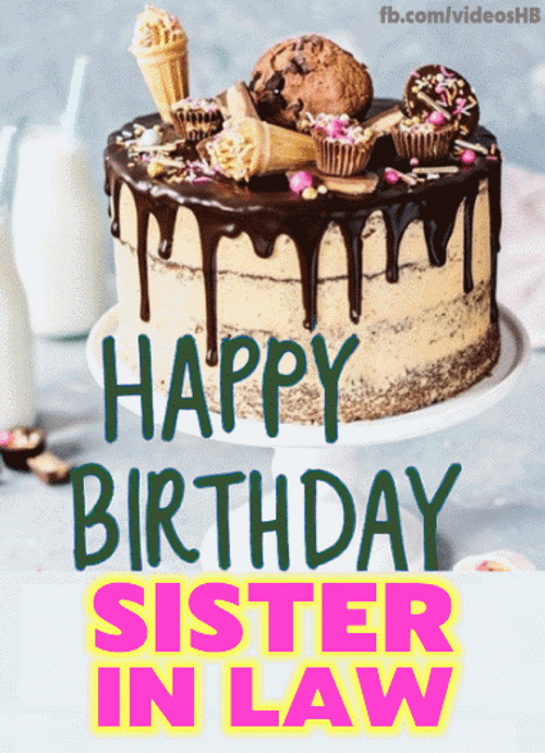 Happy Birthday Sister In Law Cake Celebrate GIF