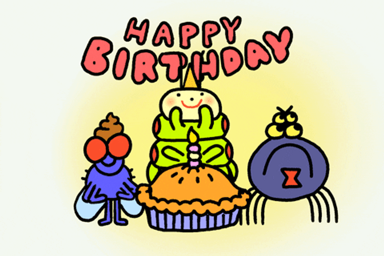 Happy Birthday Sister In Law Funny Cartoon Cupcake Meme GIF
