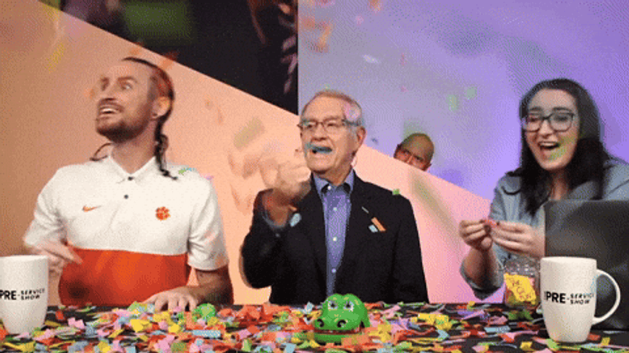 Happy Birthday Sister In Law Funny Flying Confetti Meme GIF
