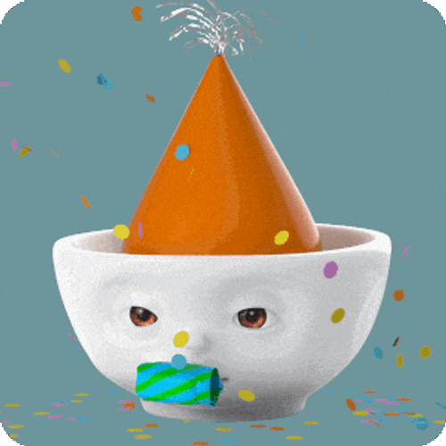 Happy Birthday Sister In Law Funny Party Horn Meme GIF