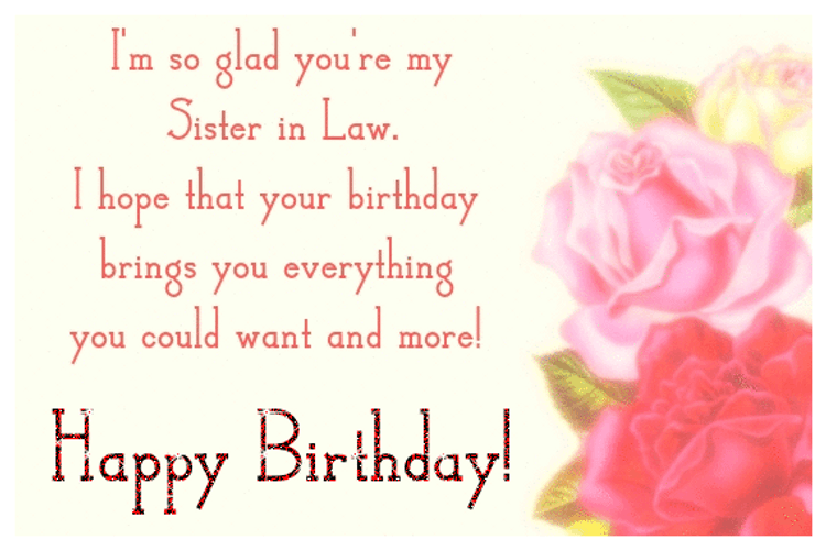 Happy Birthday Sister In Law Hopeful Wishes GIF