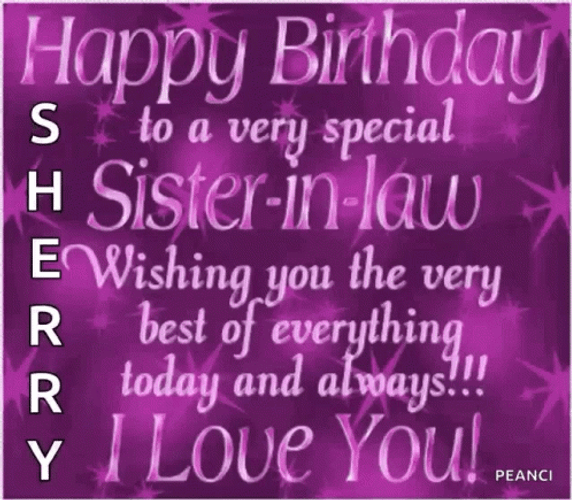 Happy Birthday Sister In Law I Love You Wishes GIF