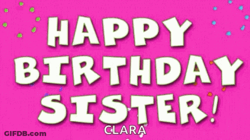 Happy Birthday Sister On Green Background GIF