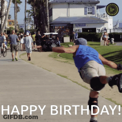 Happy Birthday Skating GIF