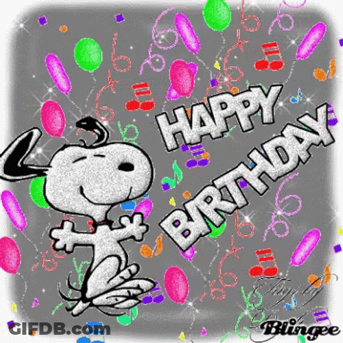Happy Birthday Snoopy GIF