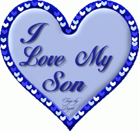 Happy Birthday Son Blue Heart GIF