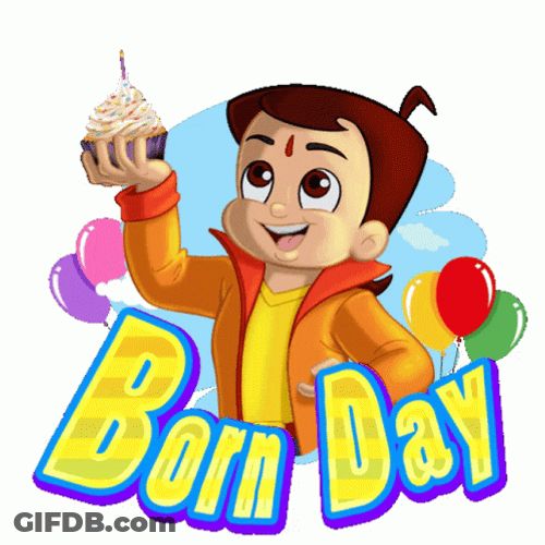 Happy Birthday Son Boy Holding Cupcake GIF