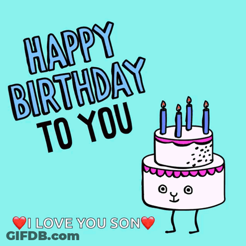 Happy Birthday Son Cake Dancing GIF