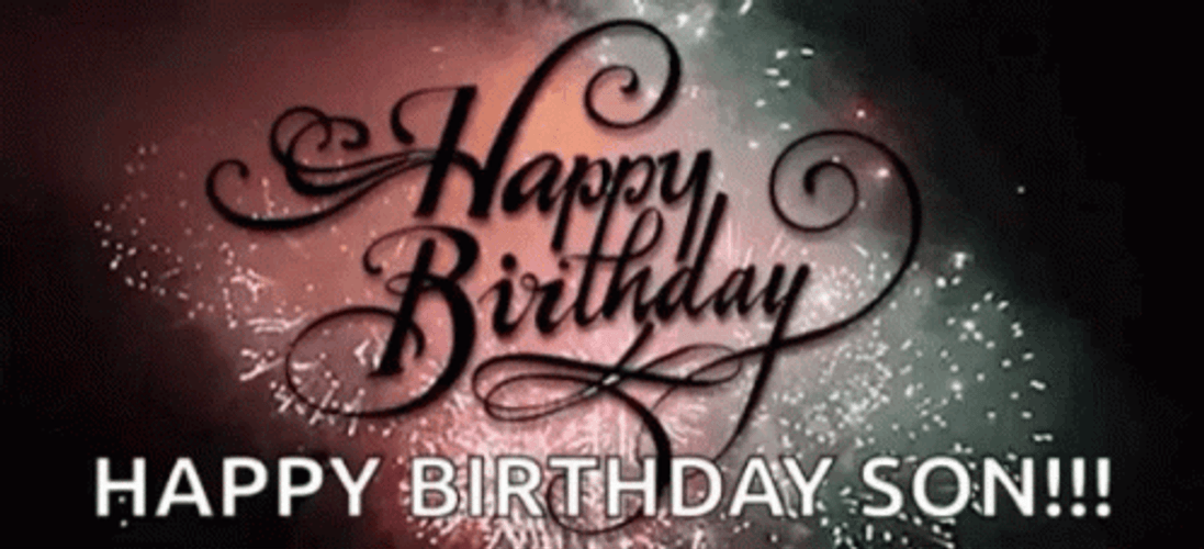 Happy Birthday Son Fireworks GIF