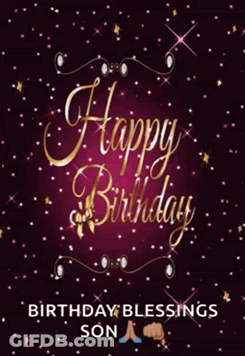 Happy Birthday Son Glitters Shining GIF
