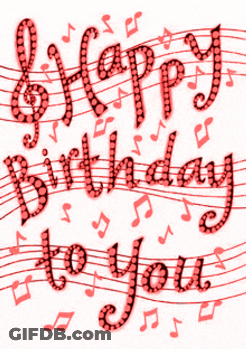 Happy Birthday Son Musical Notes Changing Colors GIF