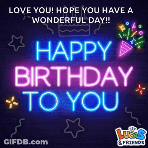Happy Birthday Son Neon Text Effect GIF