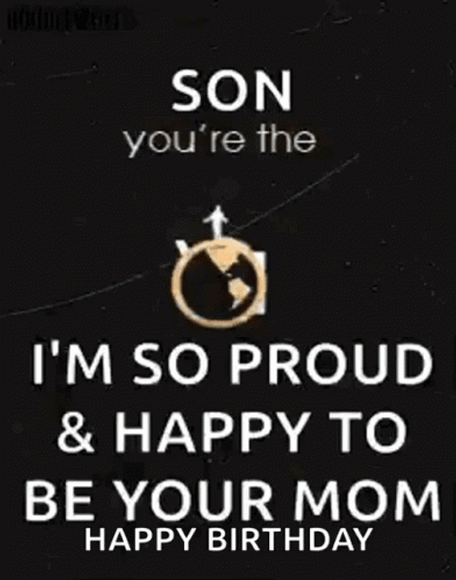 Happy Birthday Son You're My World GIF