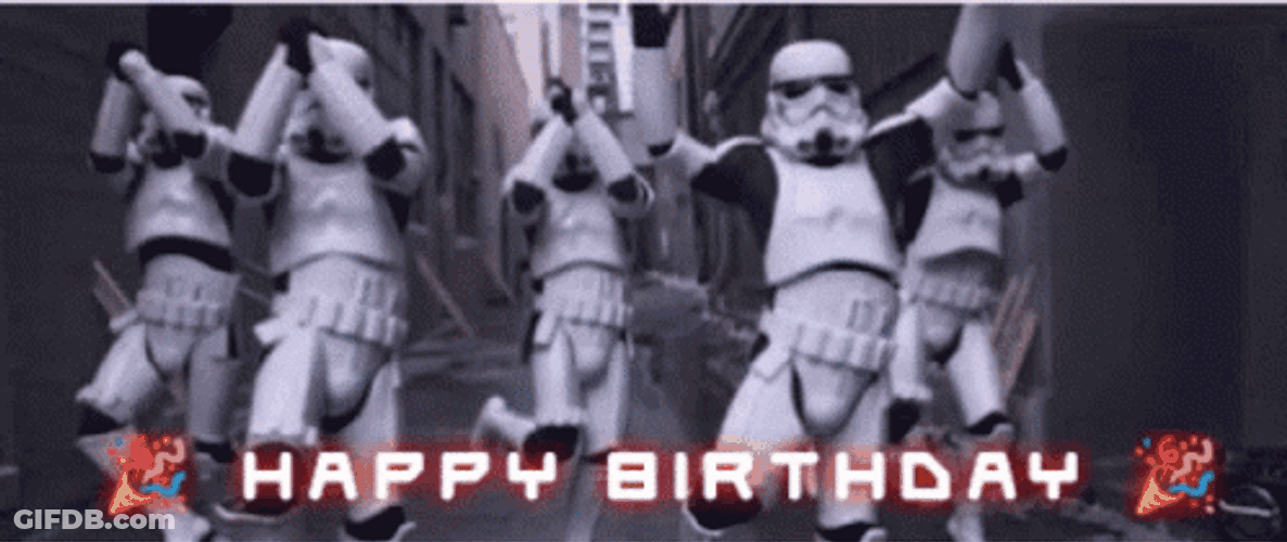 Happy Birthday Star Wars Robots GIF