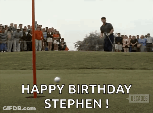 Happy Birthday Stephen On Golf Course GIF