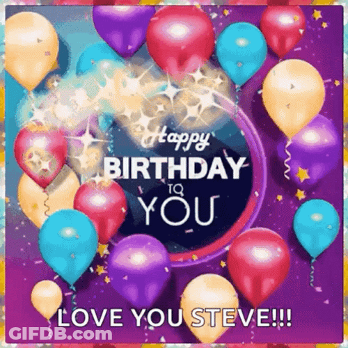 Happy Birthday Steve Spinning Crystals GIF