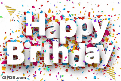 Happy Birthday Surrounded By Confetti GIF
