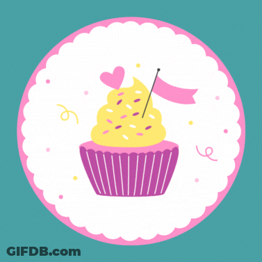 Happy Birthday Sweet Wishes With Cupcake GIF