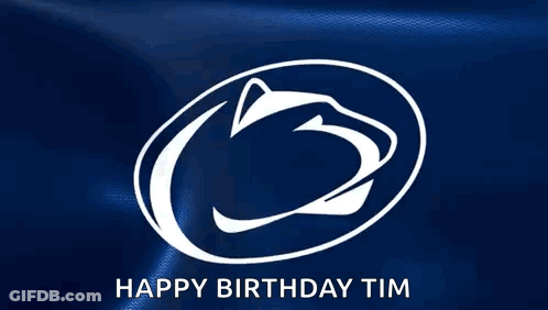 Happy Birthday Tim On Blue Background GIF