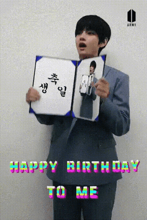 Happy Birthday To Me BTS Kim Tae-Hyung GIF