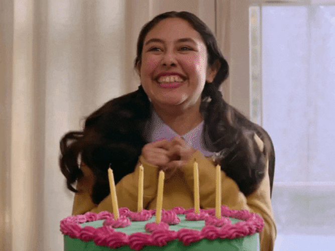 Happy Birthday To Me Giggly Celebrant GIF