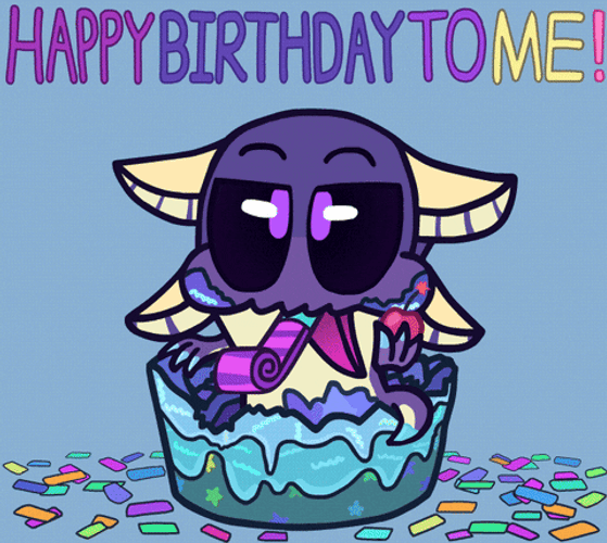 Happy Birthday To Me Purple Alien GIF