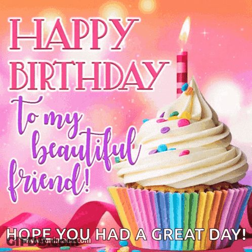 Happy Birthday To My Beautiful Friend GIF