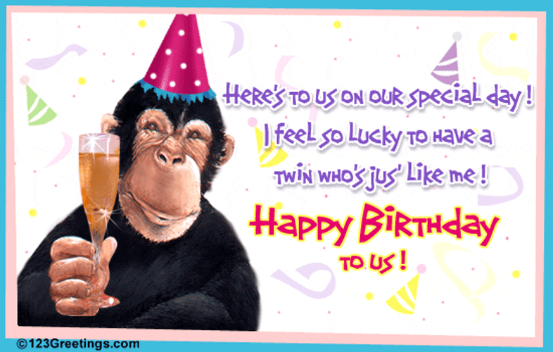Happy Birthday To Us Birthday Twins GIF