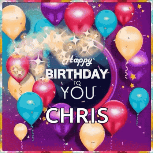 Happy Birthday To You Chris Balloons Celebration GIF
