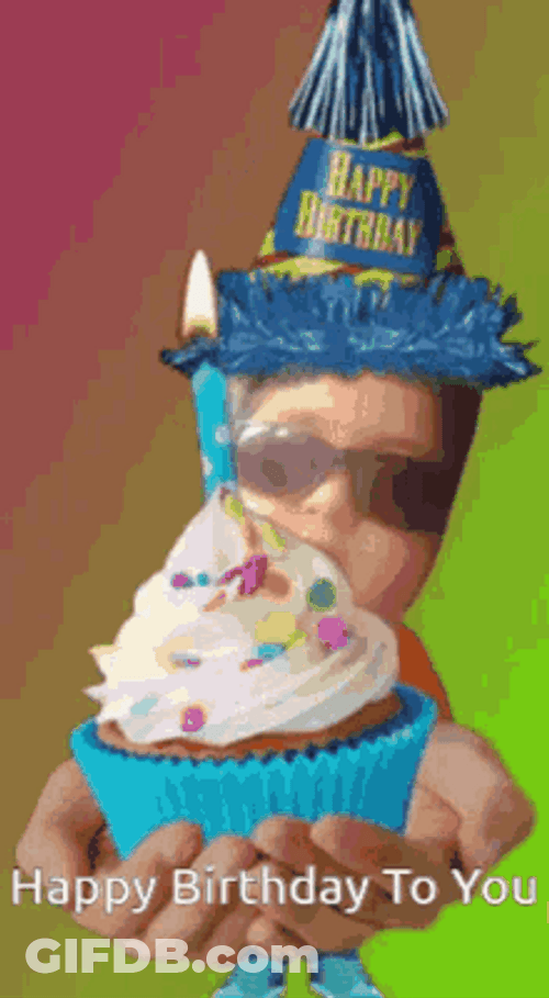 Happy Birthday To You Guy Wearing Party Hat GIF