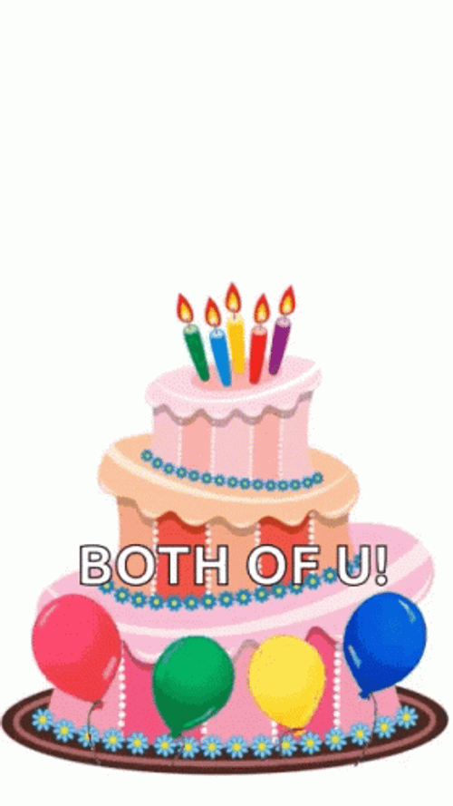 Happy Birthday Twins Cake Both Of You GIF