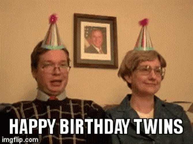 Happy Birthday Twins Fraternal Adult GIF