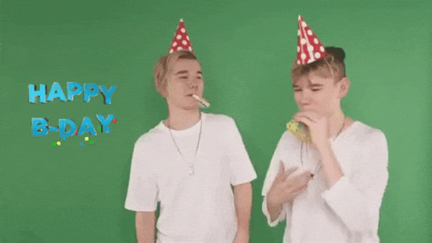Happy Birthday Twins Party Blow GIF