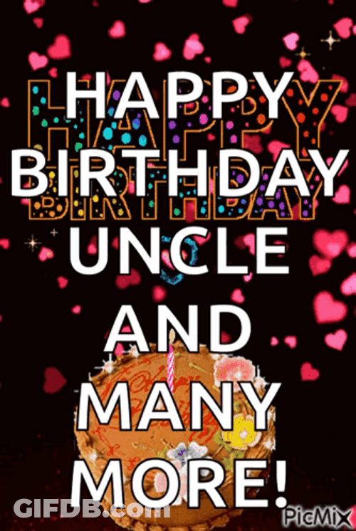 Happy Birthday Uncle Falling Hearts GIF