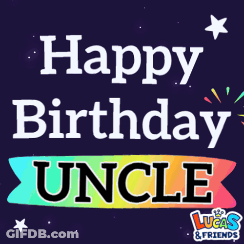 Happy Birthday Uncle Flashing Fireworks GIF